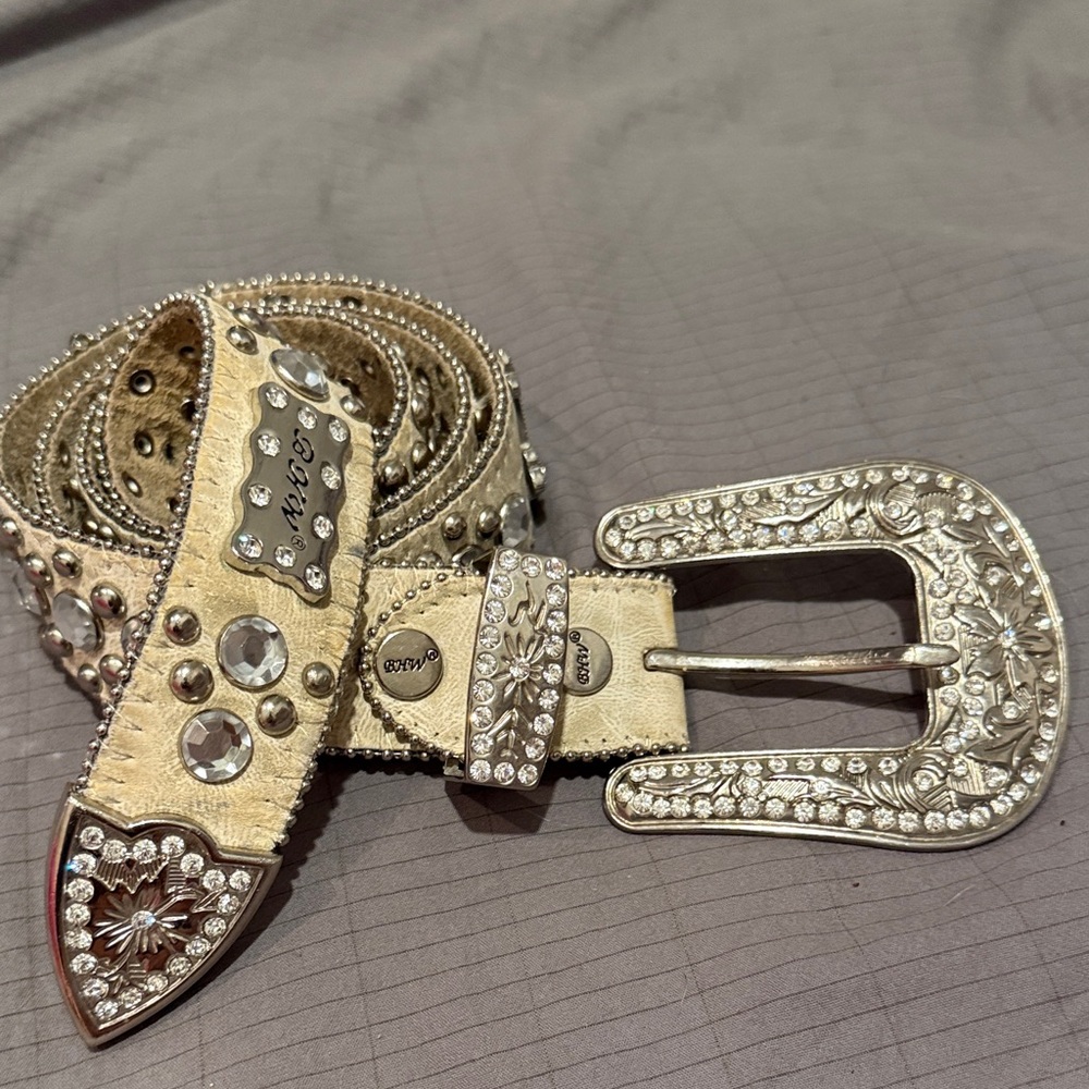 Embellished Silver Women's Belt